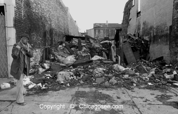 Maxwell Street destruction, Chicago, 1981