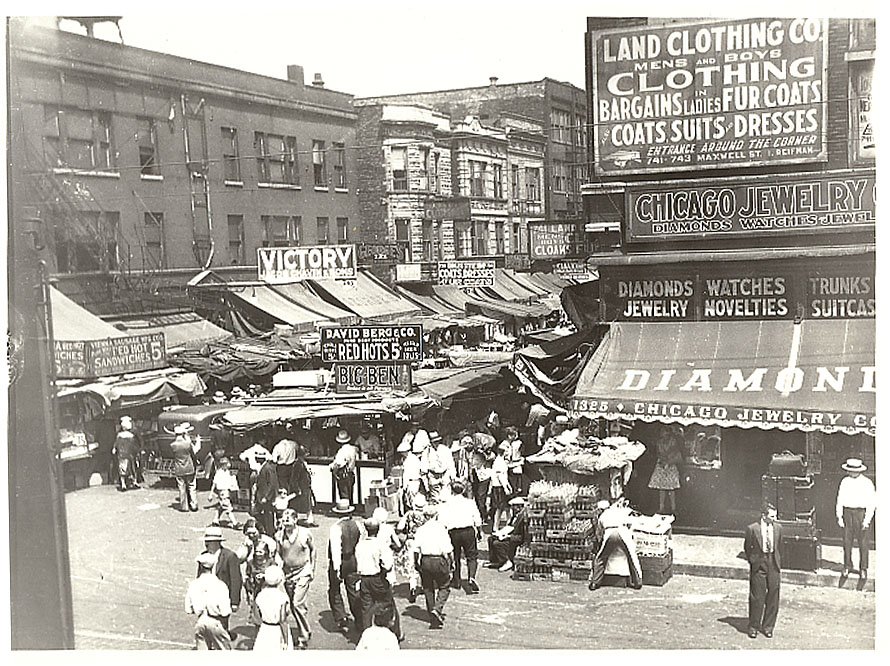 Chicago Film and Photo League image of Maxwell Street, 1933
