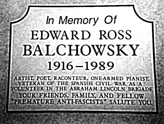 Eddie Balchowsky grave stone Waldhiem Cemetery, Chicago