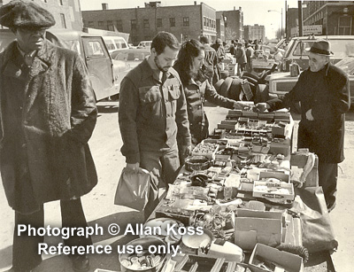 Maxwell Street table sales, Chicago, 1978